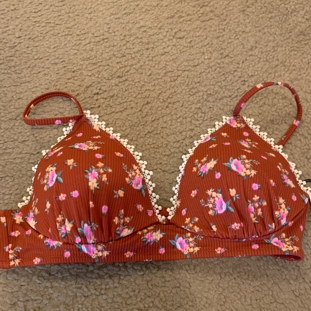 Women's Shade & Shore Lightly Lined Swim Bikini Top Floral 36B